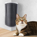 Self-grooming wall brush for cats - cat using corner scrubber