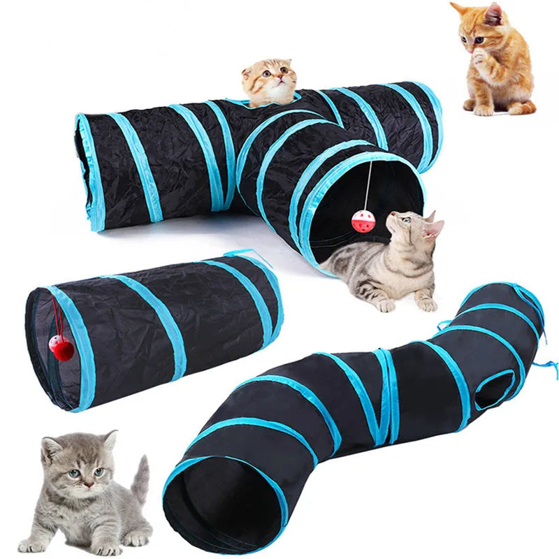 Crinkle Cat Tunnel - collapsible 3-way play tunnel