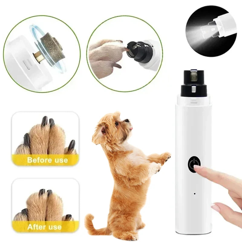 Quiet Pet Nail Grinder - USB rechargeable with LED light