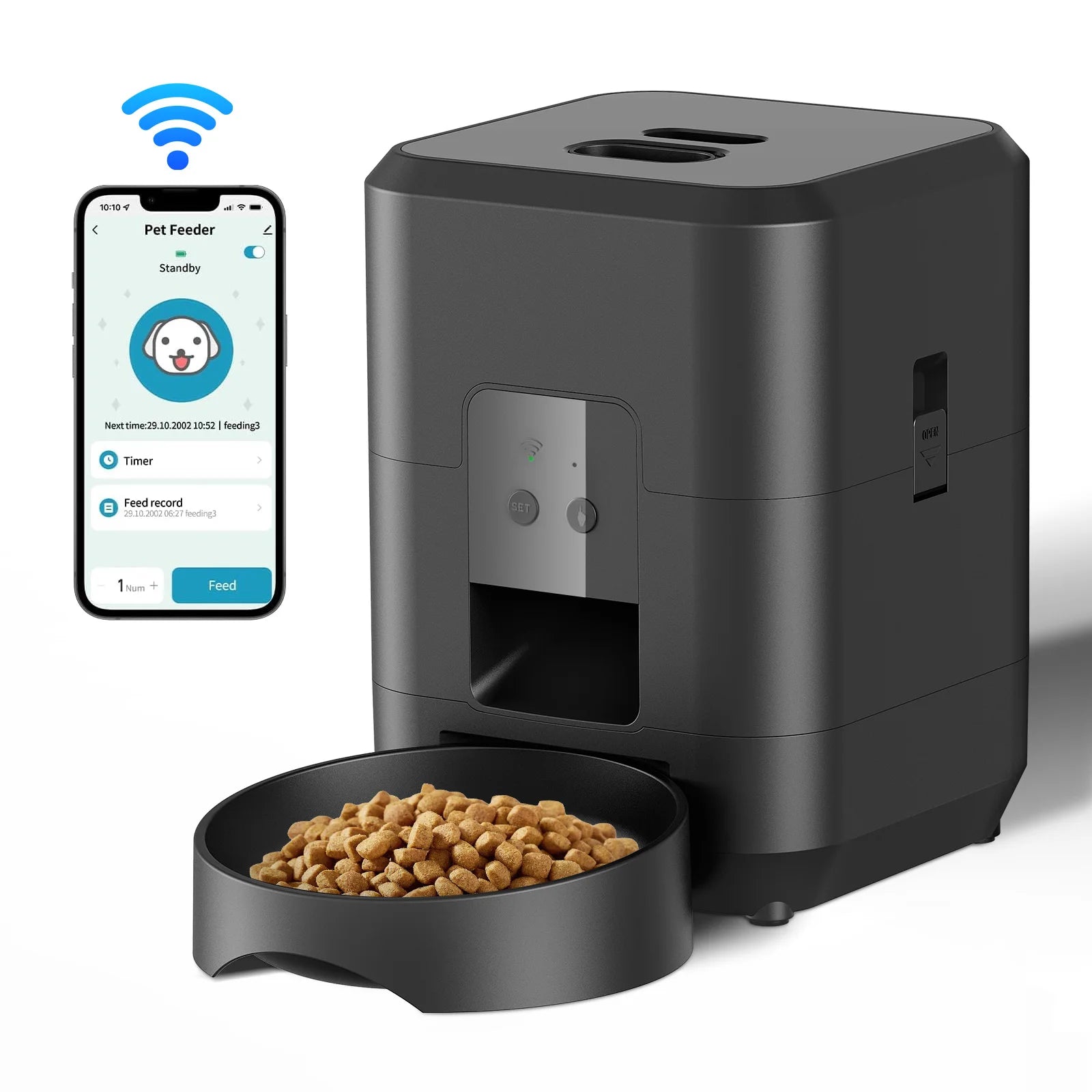 Automatic Pet Feeder with voice recording and timer